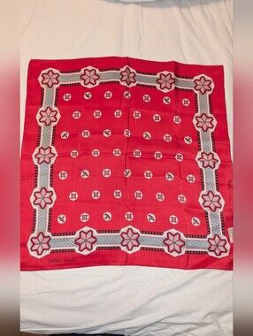 Vivienne Westwood Vintage Silk Scarf 22.5" Red Multi COA NWOT